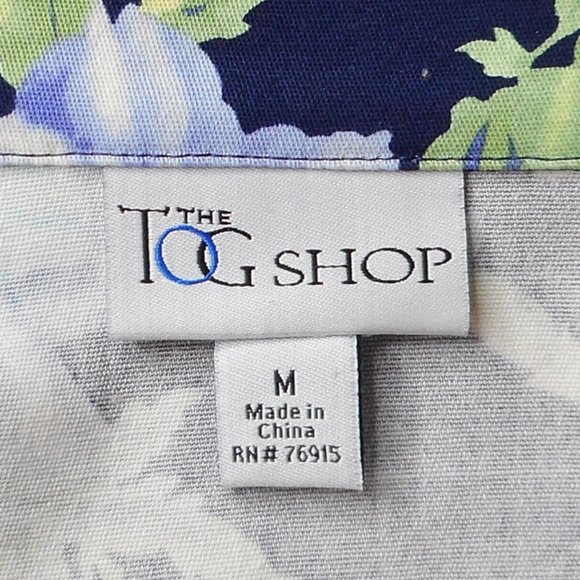 The Tog Shop Jacket M Blue Cotton Floral Lightweight Pockets Buttons Casual - Picture 4 of 13